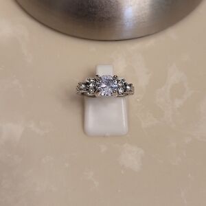 Silver and CZ Ring Size 6